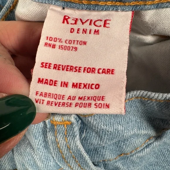 Revice Denim Wide Leg Baggy Jeans Womens Size 32 Light Blue High Rise - Picture 6 of 14